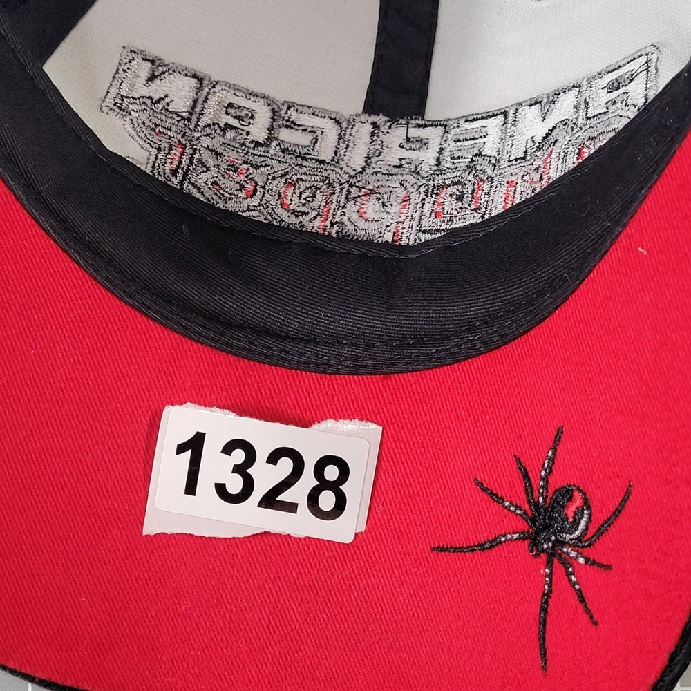 Vintage American Chopper Hat Cap Strap Back Mens One Size Black Widow Web Y2K - Picture 6 of 6